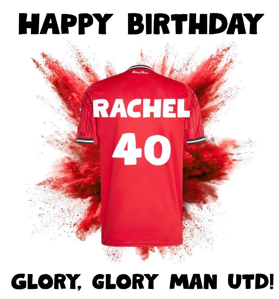 Personalised Manchester United Inspired Birthday Card