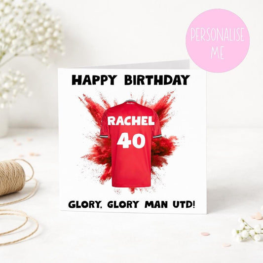 Personalised Manchester United Inspired Birthday Card