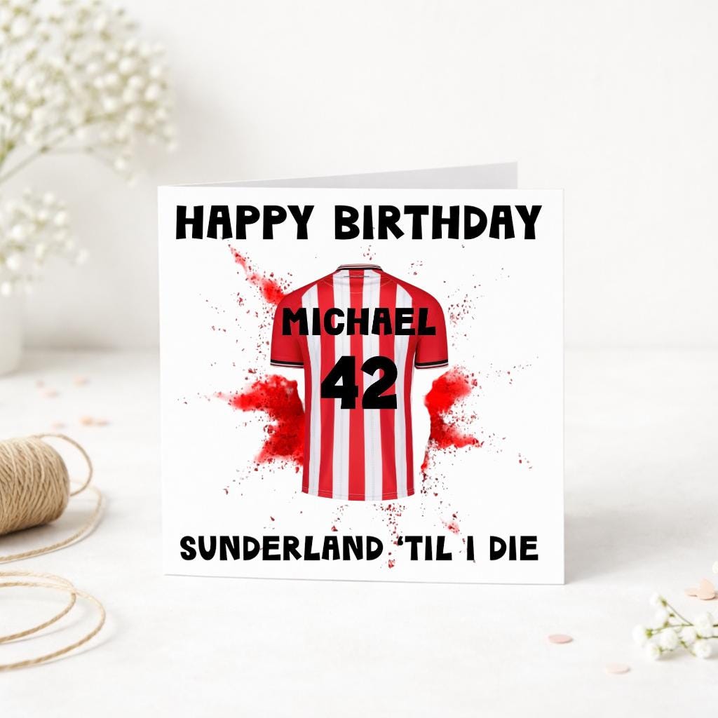 Personalised Sunderland Inspired Birthday Card