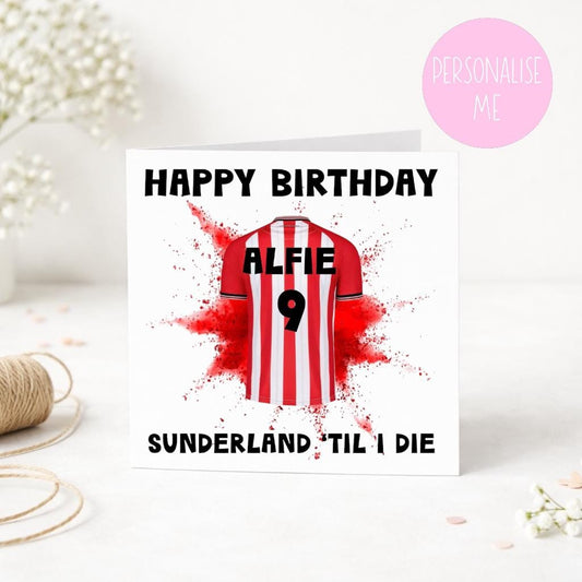 Personalised Sunderland Inspired Birthday Card