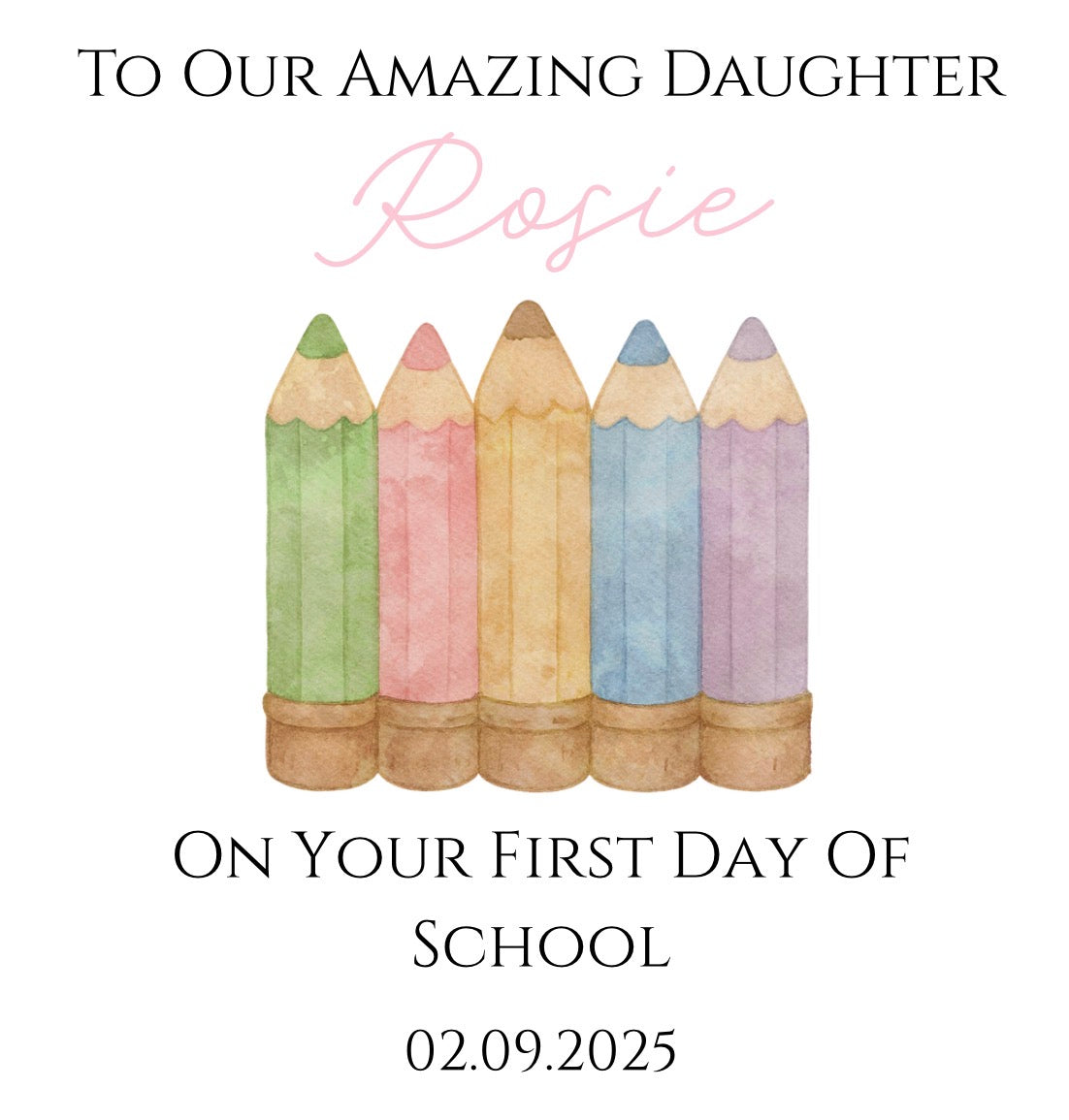 Personalised First Day of School Card | Custom Name & Date | Back to School Keepsake