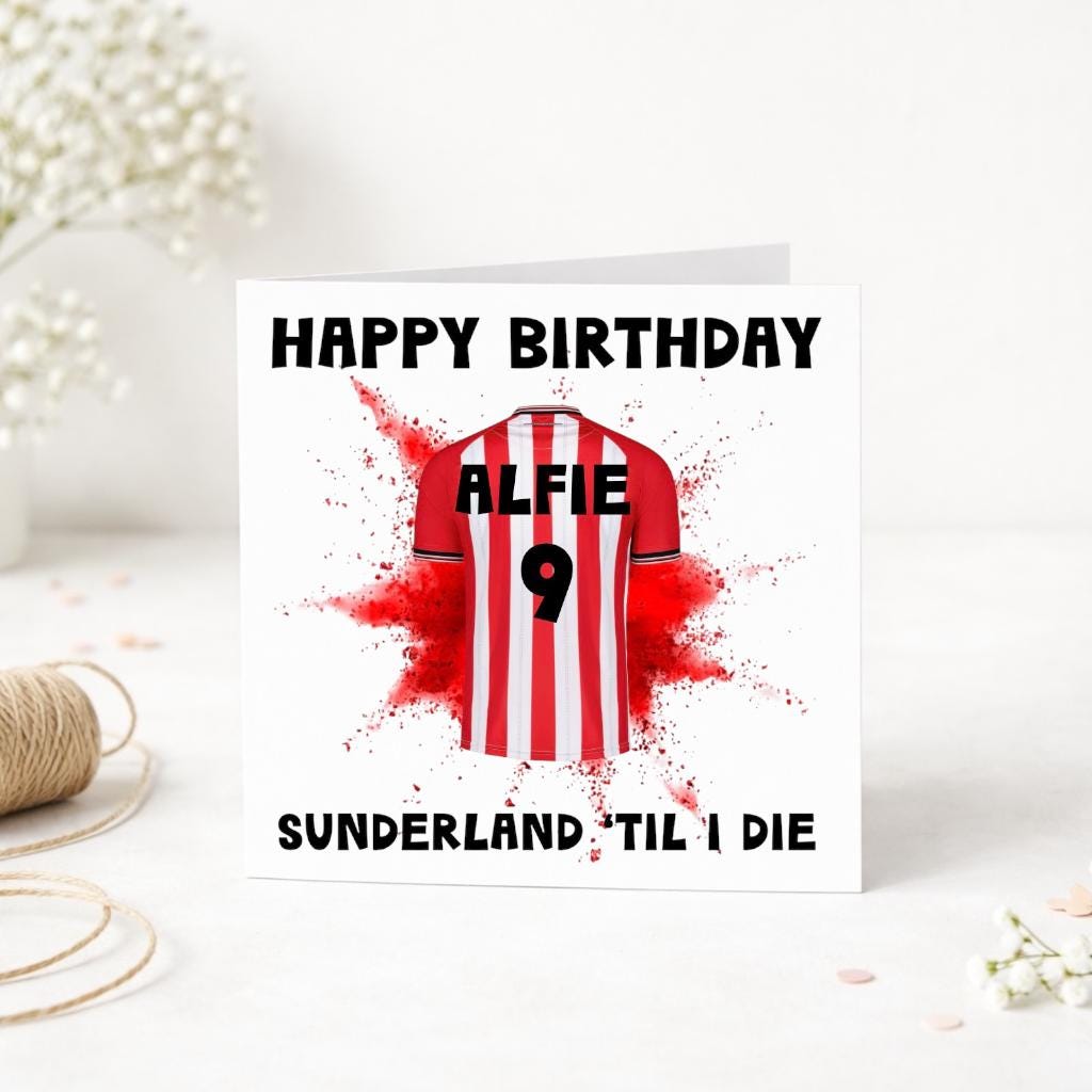 Personalised Sunderland Inspired Birthday Card